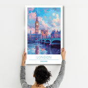 London England-Travel Posters | Glass Wall Art - ArtDesigna Glass Printing Wall Art
