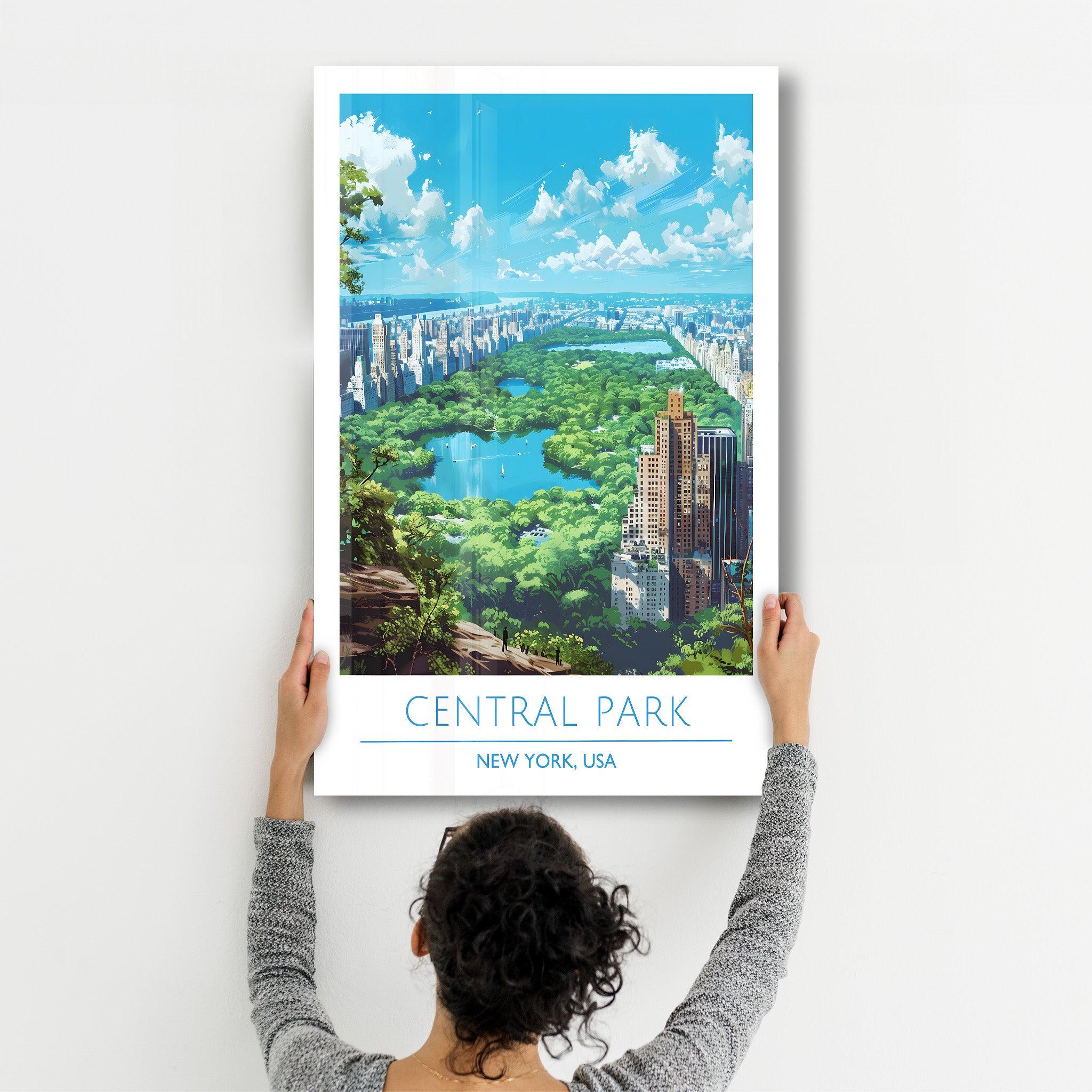 Central Park-New York USA-Travel Posters | Glass Wall Art - ArtDesigna Glass Printing Wall Art