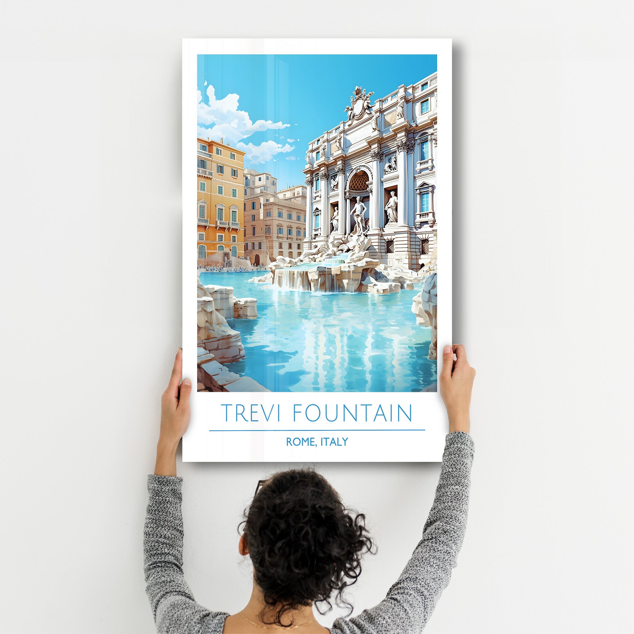 Trevi Fountain-Rome Italy-Travel Posters | Glass Wall Art