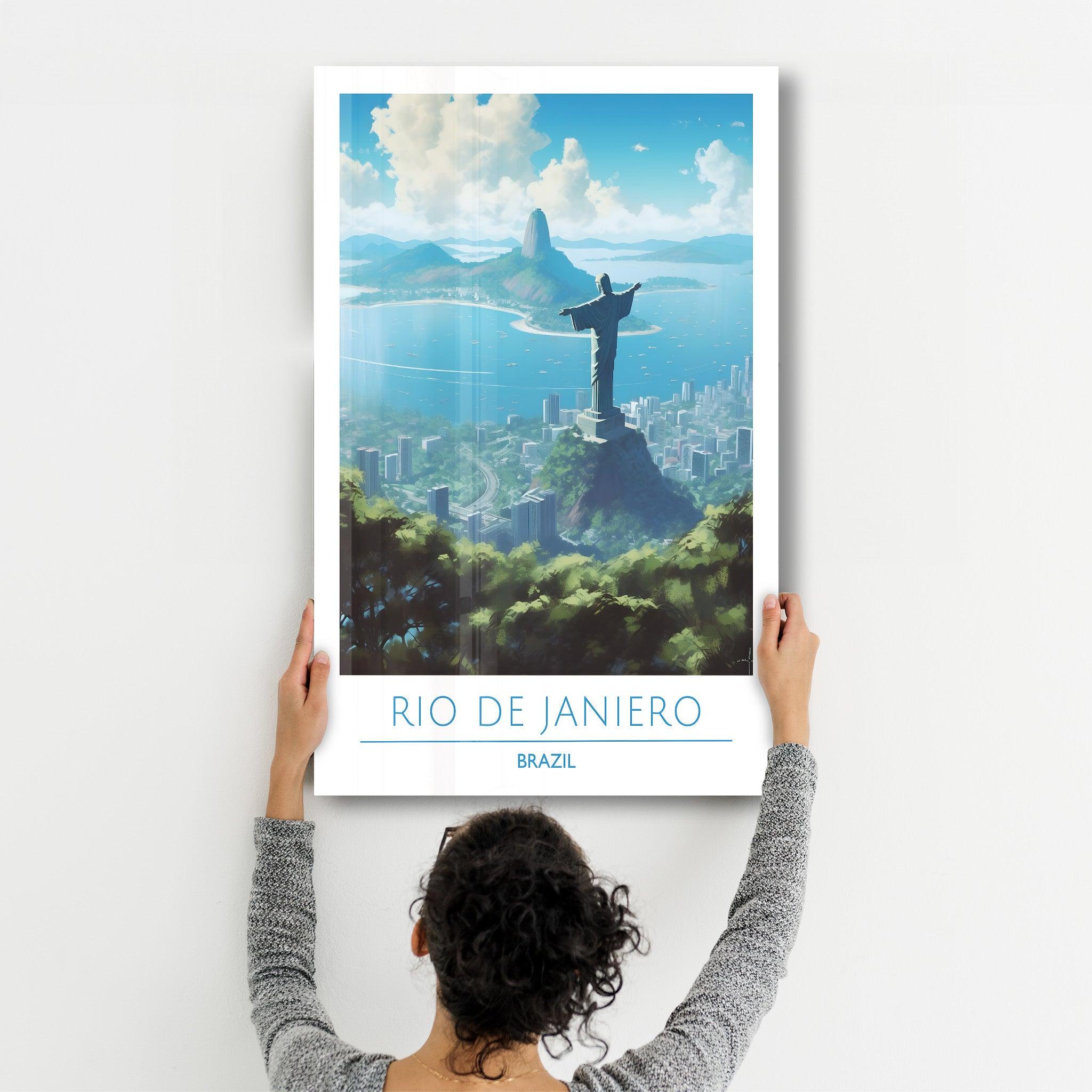 Rio De Janiero Brazil-Travel Posters | Glass Wall Art - ArtDesigna Glass Printing Wall Art