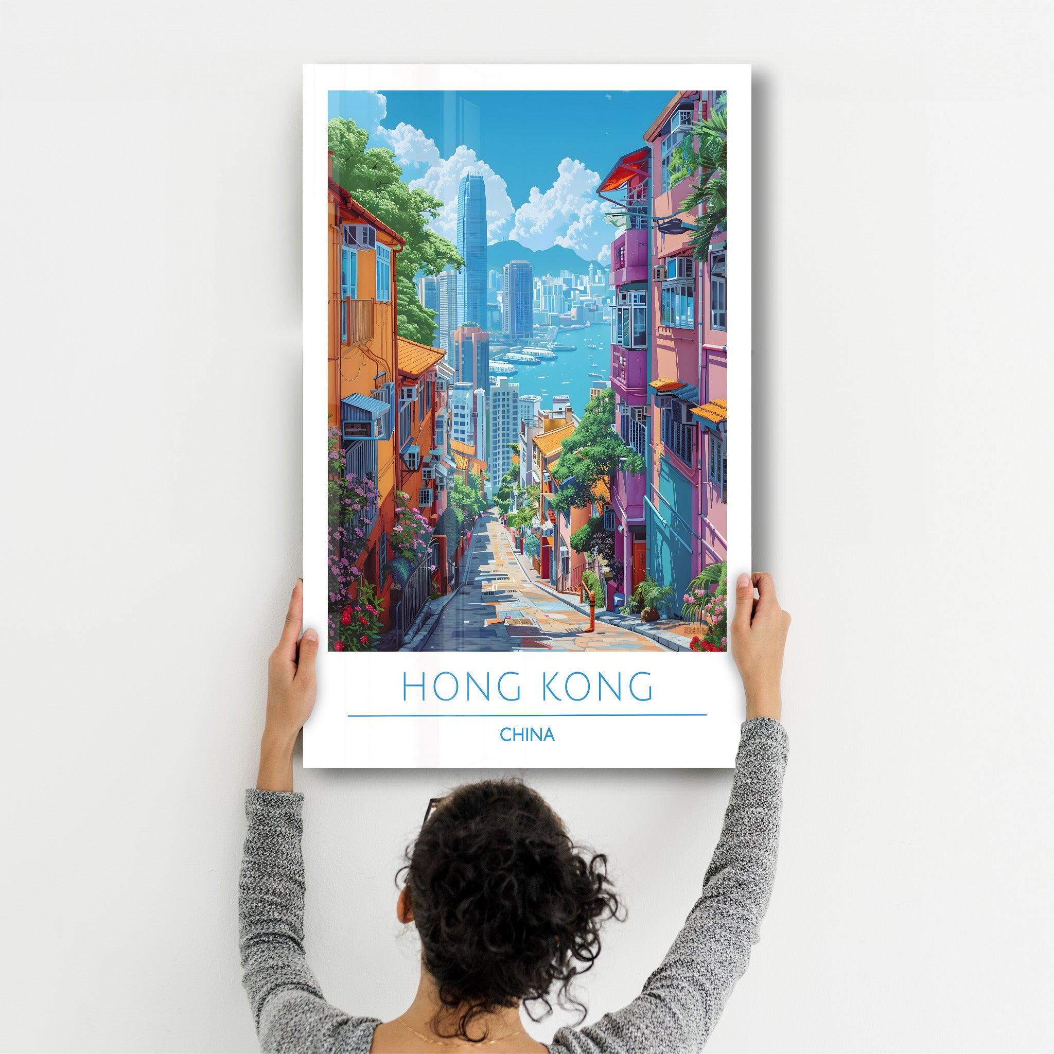 Hong Kong China-Travel Posters | Glass Wall Art - ArtDesigna Glass Printing Wall Art
