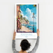 Portofino Italy-Travel Posters | Glass Wall Art - ArtDesigna Glass Printing Wall Art
