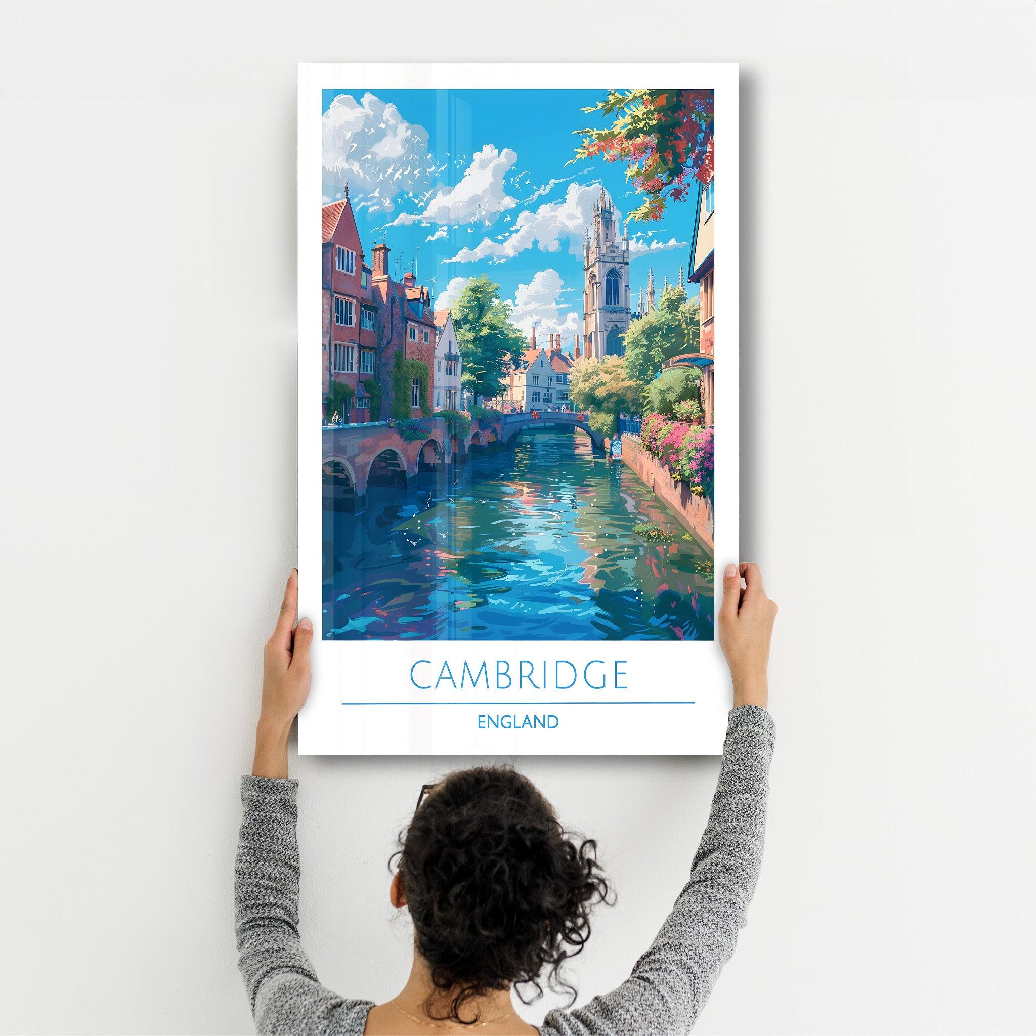 Cambridge England-Travel Posters | Glass Wall Art - ArtDesigna Glass Printing Wall Art