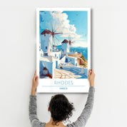 Rhodes Greece-Travel Posters | Glass Wall Art - ArtDesigna Glass Printing Wall Art