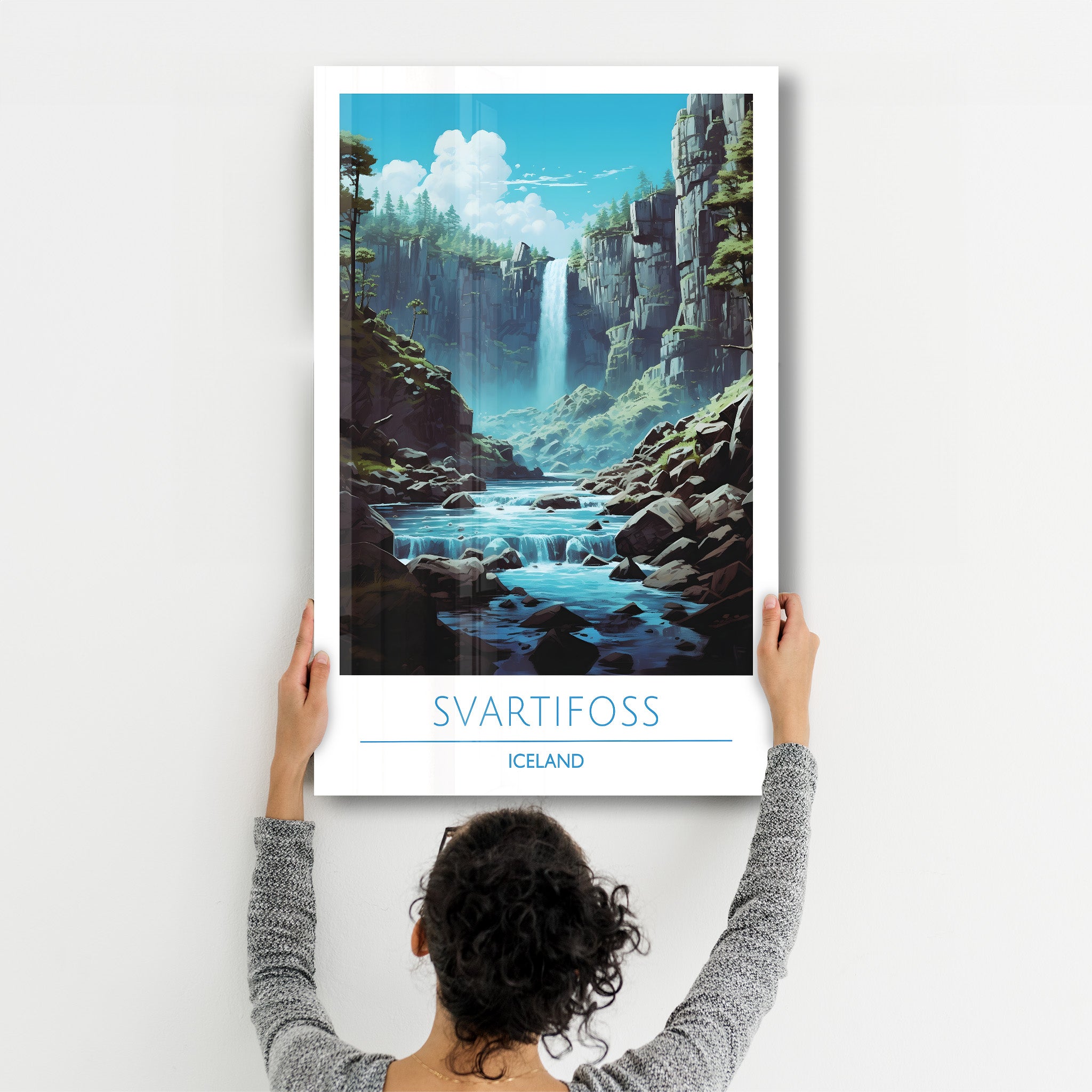 Svartifoss Iceland-Travel Posters | Glass Wall Art
