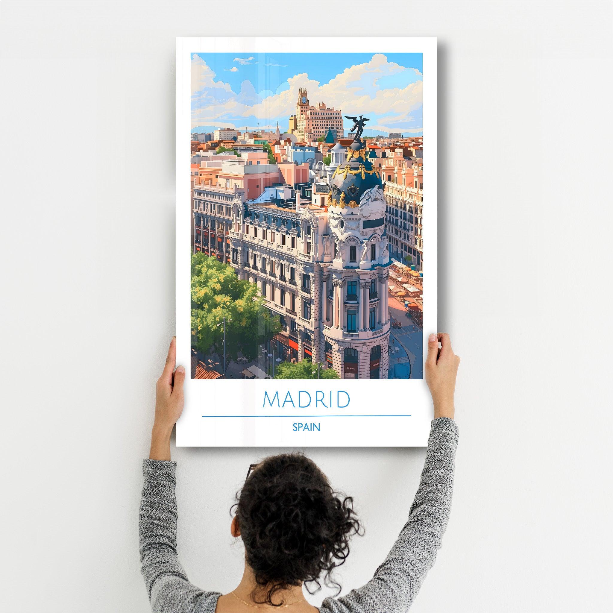Madrid Spain-Travel Posters | Glass Wall Art - ArtDesigna Glass Printing Wall Art