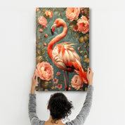 Beautiful Flamingo Pastel Tones - Glass Wall Art