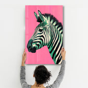 Zebra Pink - Glass Wall Art