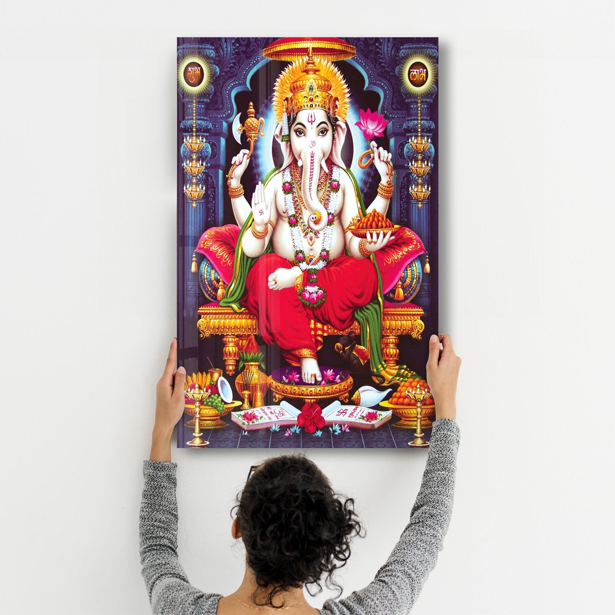 Lord Ganesh | Glass Wall Art - ArtDesigna Glass Printing Wall Art