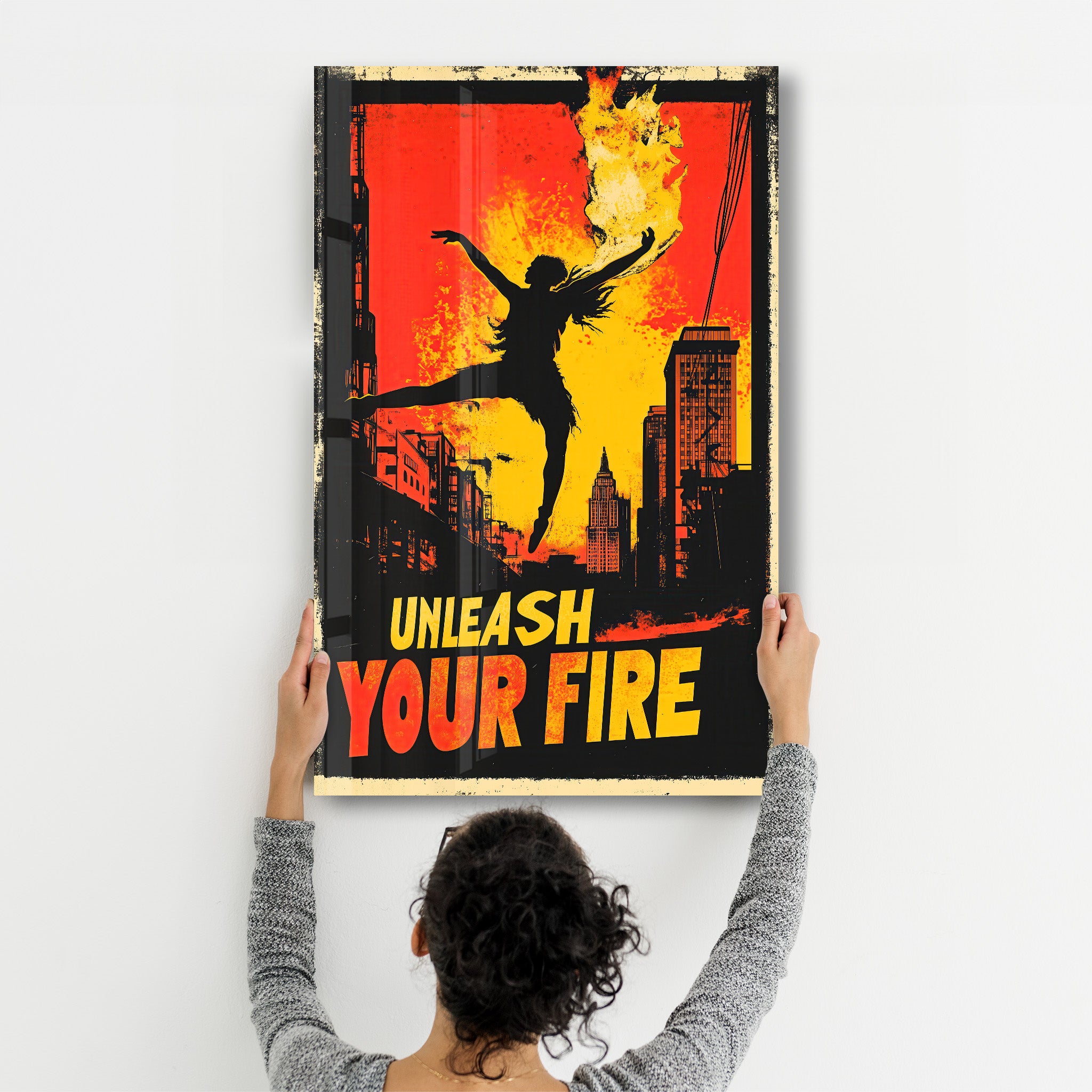 Unleash Your Fire - Motivational Glass Wall Art