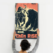 Risk, Then Rise - Motivational Glass Wall Art