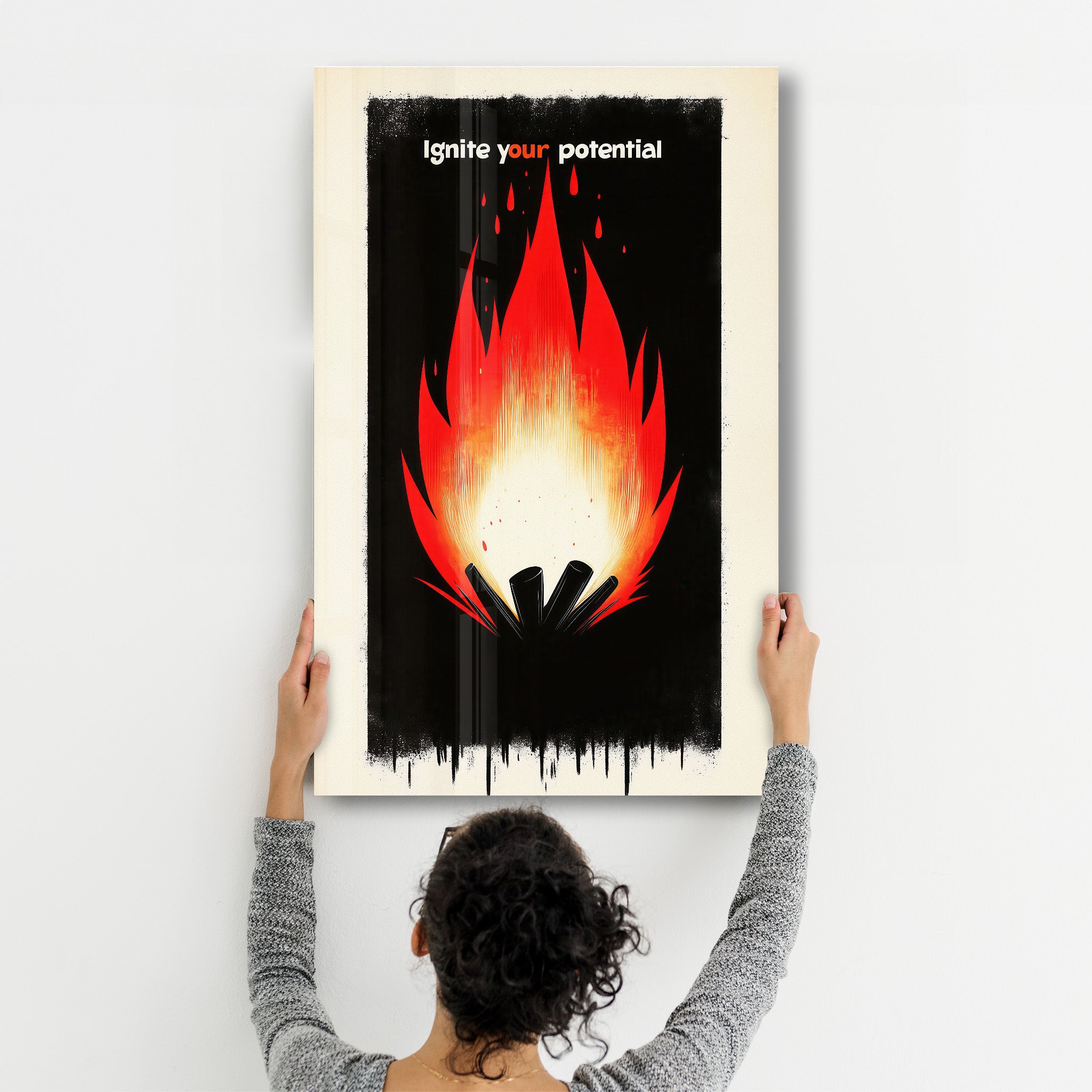 Ignite Your Potential - Motivational Glass Wall Art