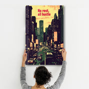 No Rest, All Hustle - Motivational Glass Wall Art