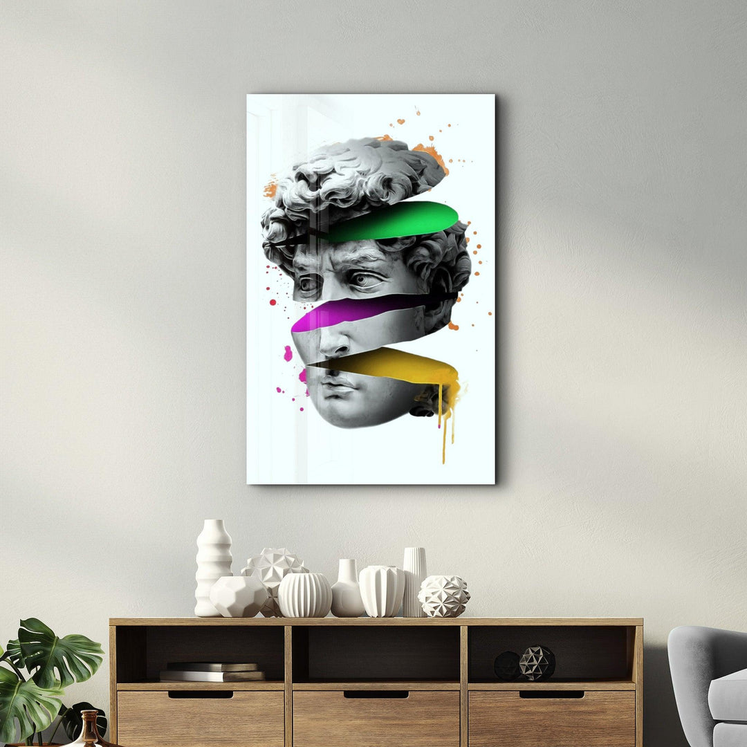・"Abstract Colorful Face"・Glass Wall Art - ArtDesigna Glass Printing Wall Art