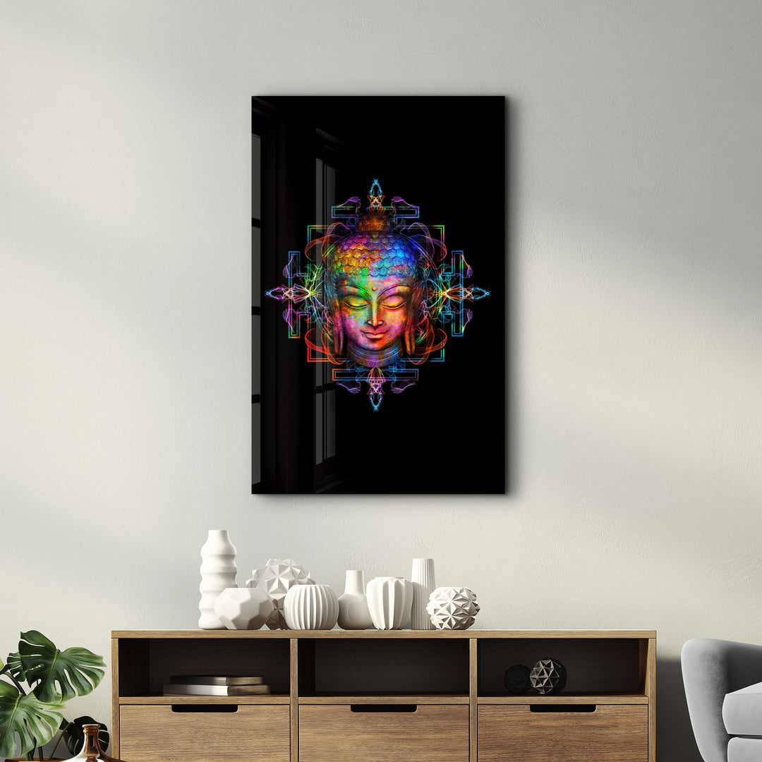 ・"Rainbow Buddha"・Glass Wall Art - ArtDesigna Glass Printing Wall Art