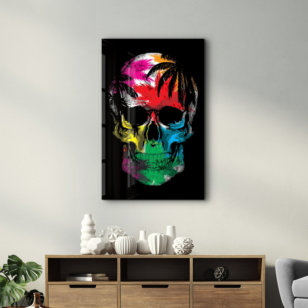 ・"The Palm Skull"・Glass Wall Art - ArtDesigna Glass Printing Wall Art