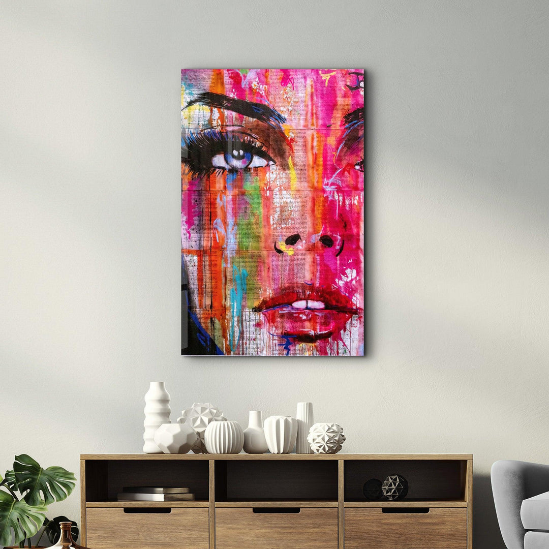 ・"Colorful Woman Face"・Glass Wall Art - ArtDesigna Glass Printing Wall Art