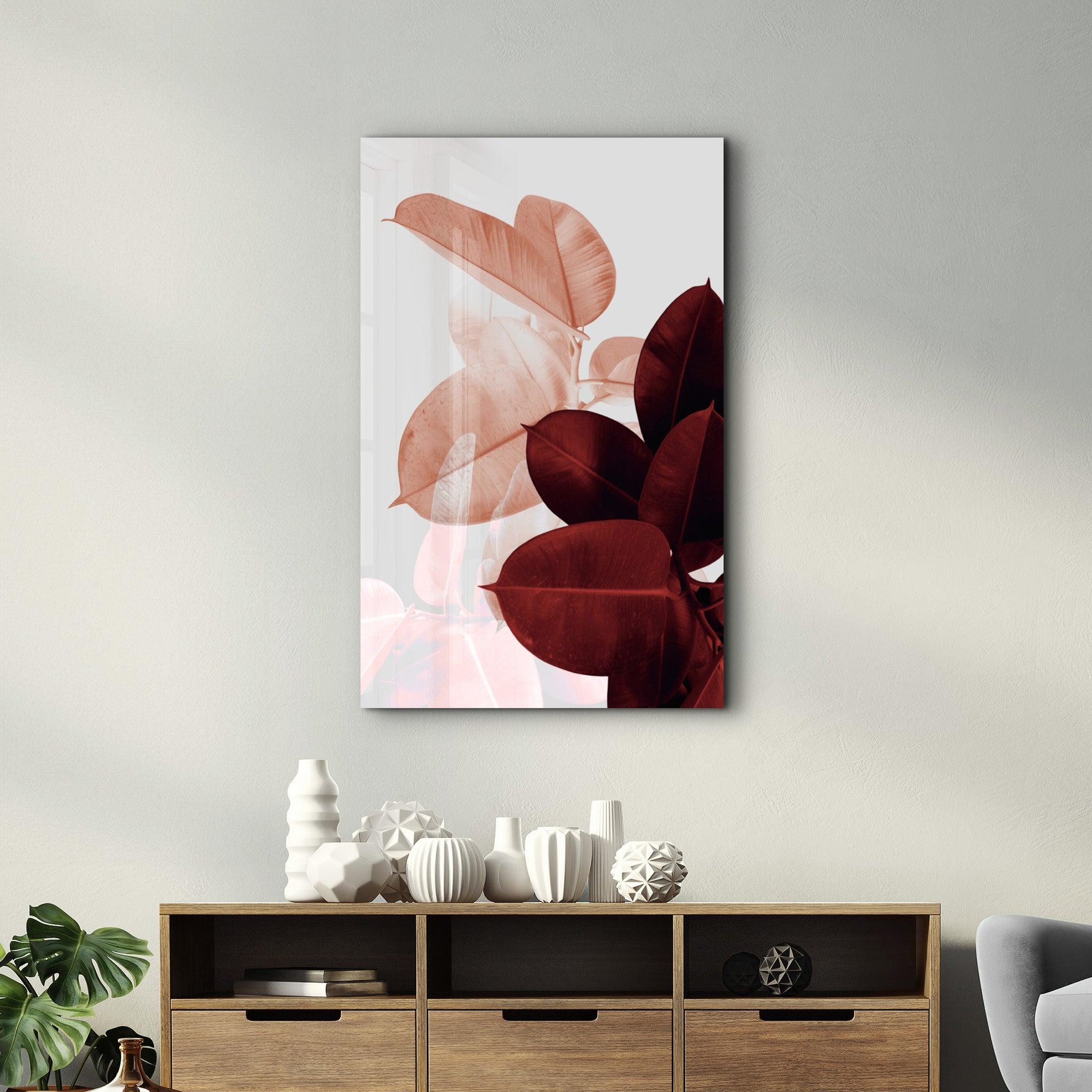 Abstract Leaves V2 | Glass Wall Art - ArtDesigna Glass Printing Wall Art