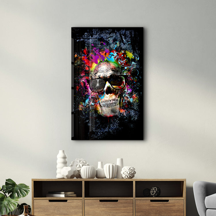 ・"Cool Skull"・Glass Wall Art - ArtDesigna Glass Printing Wall Art