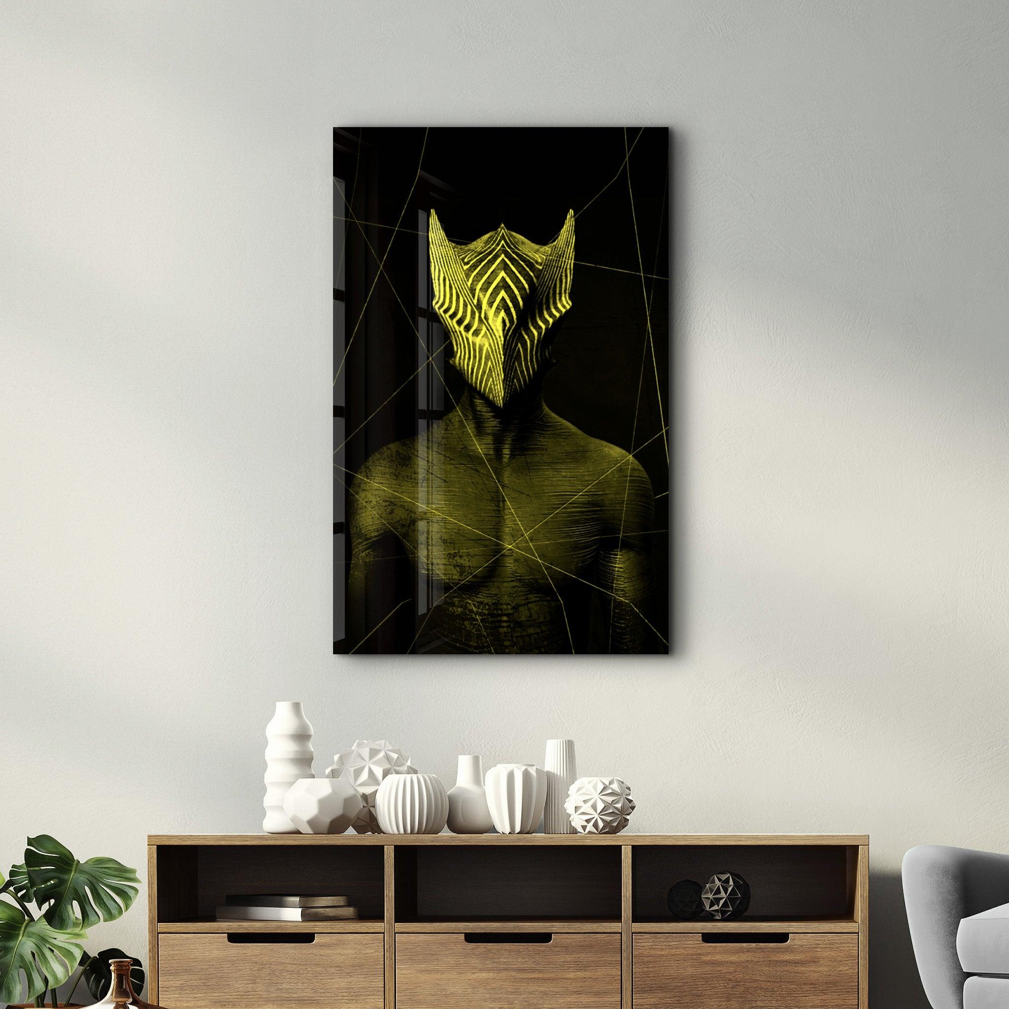 Abstract Masked Man V3 | Glass Wall Art - ArtDesigna Glass Printing Wall Art