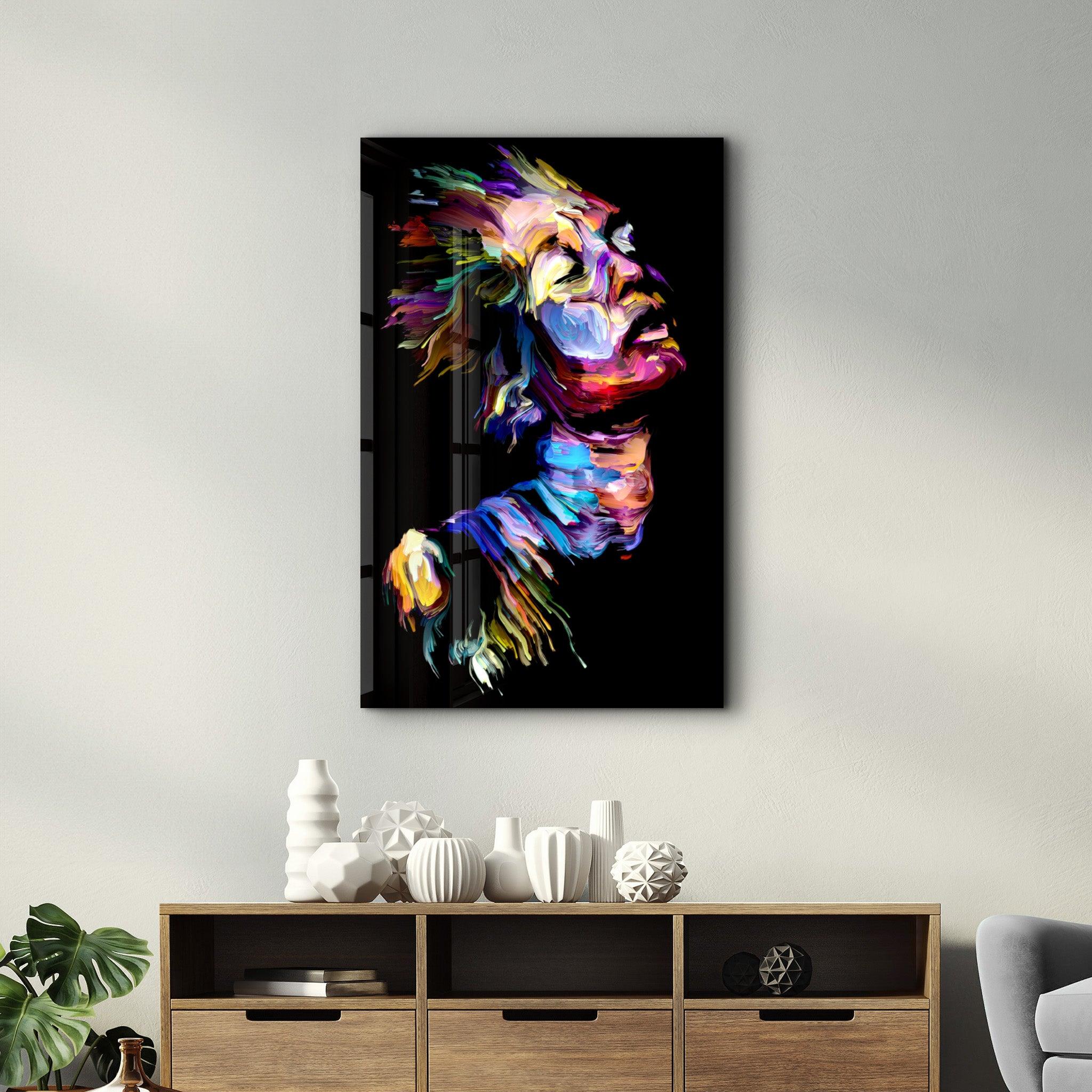 High quality AbstractMan Glass Wall Art