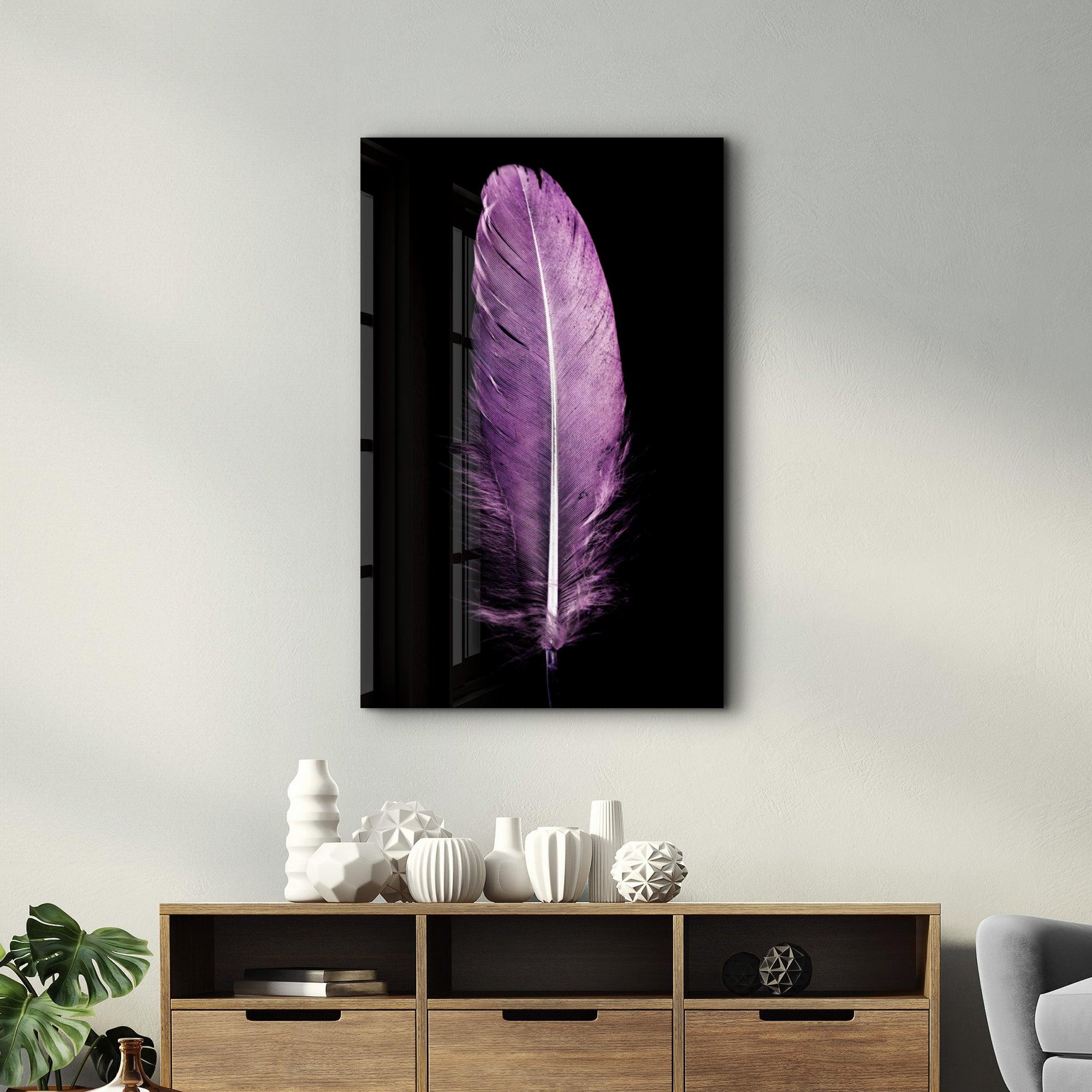 Colorful Feather V3 | Glass Wall Art - ArtDesigna Glass Printing Wall Art