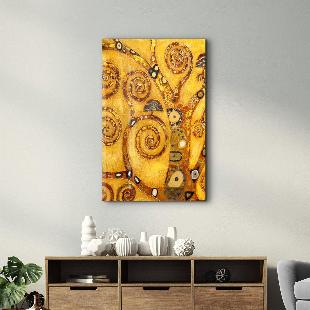 ・"Abstract Golden Tree"・Glass Wall Art - ArtDesigna Glass Printing Wall Art