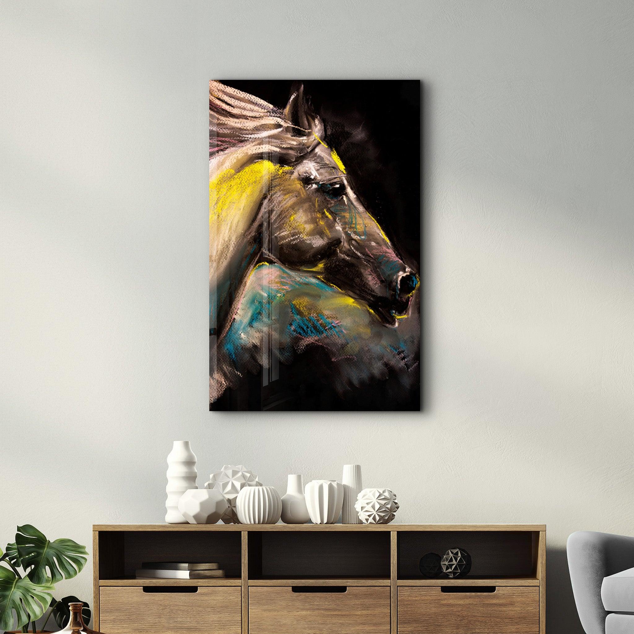 Abstract Horse | Glass Wall Art - ArtDesigna Glass Printing Wall Art