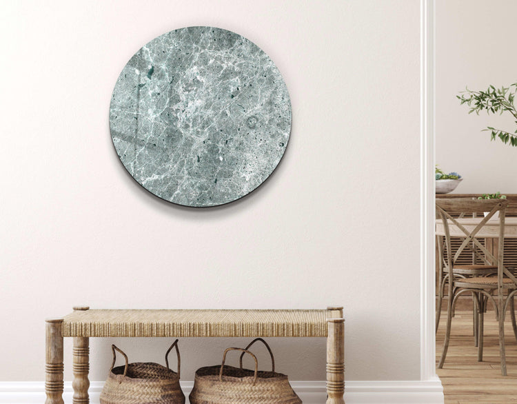 ・"Marble Stone - Gray"・Rounded Glass Wall Art - ArtDesigna Glass Printing Wall Art