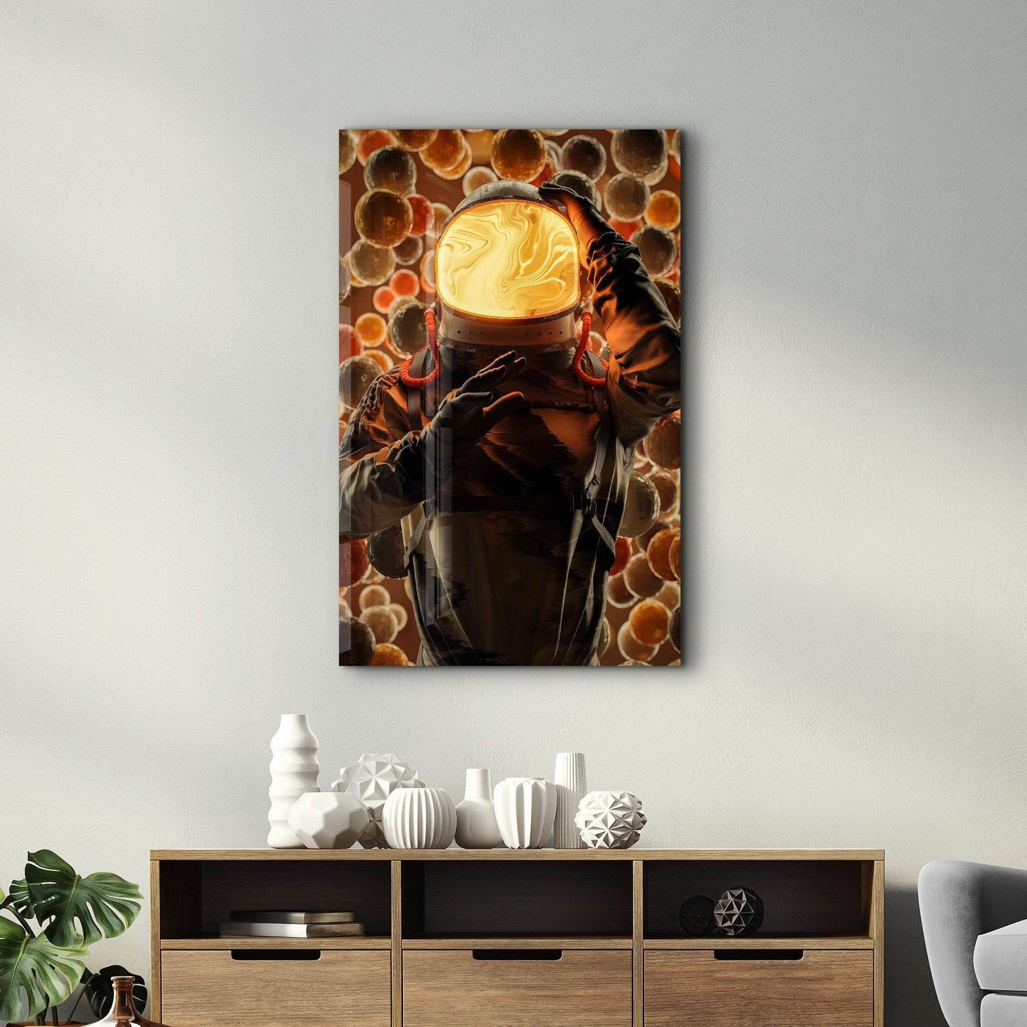Astronaut is Lava | Designer's Collection Glass Wall Art - ArtDesigna Glass Printing Wall Art