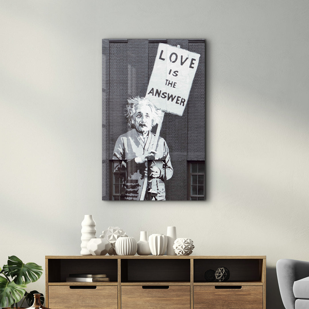 ・"Banksy - Love is the Answer V2"・Designer's Collection Glass Wall Art - ArtDesigna Glass Printing Wall Art