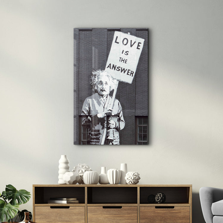 ・"Banksy - Love is the Answer V2"・Designer's Collection Glass Wall Art - ArtDesigna Glass Printing Wall Art