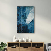 Blue Oil Painting - Abstract | Designer's Collection Glass Wall Art - ArtDesigna Glass Printing Wall Art
