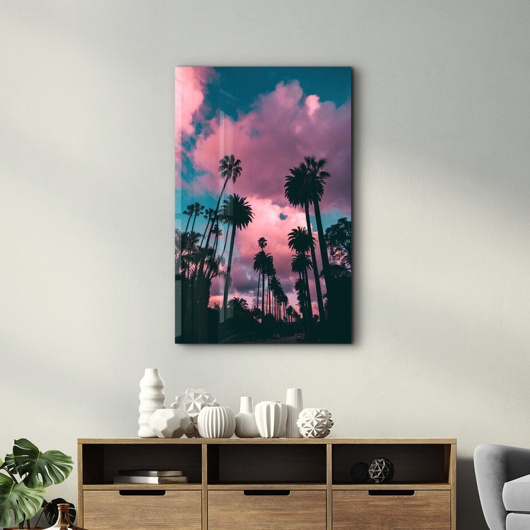 ・"Pink Sky"・Designer's Collection Glass Wall Art - ArtDesigna Glass Printing Wall Art
