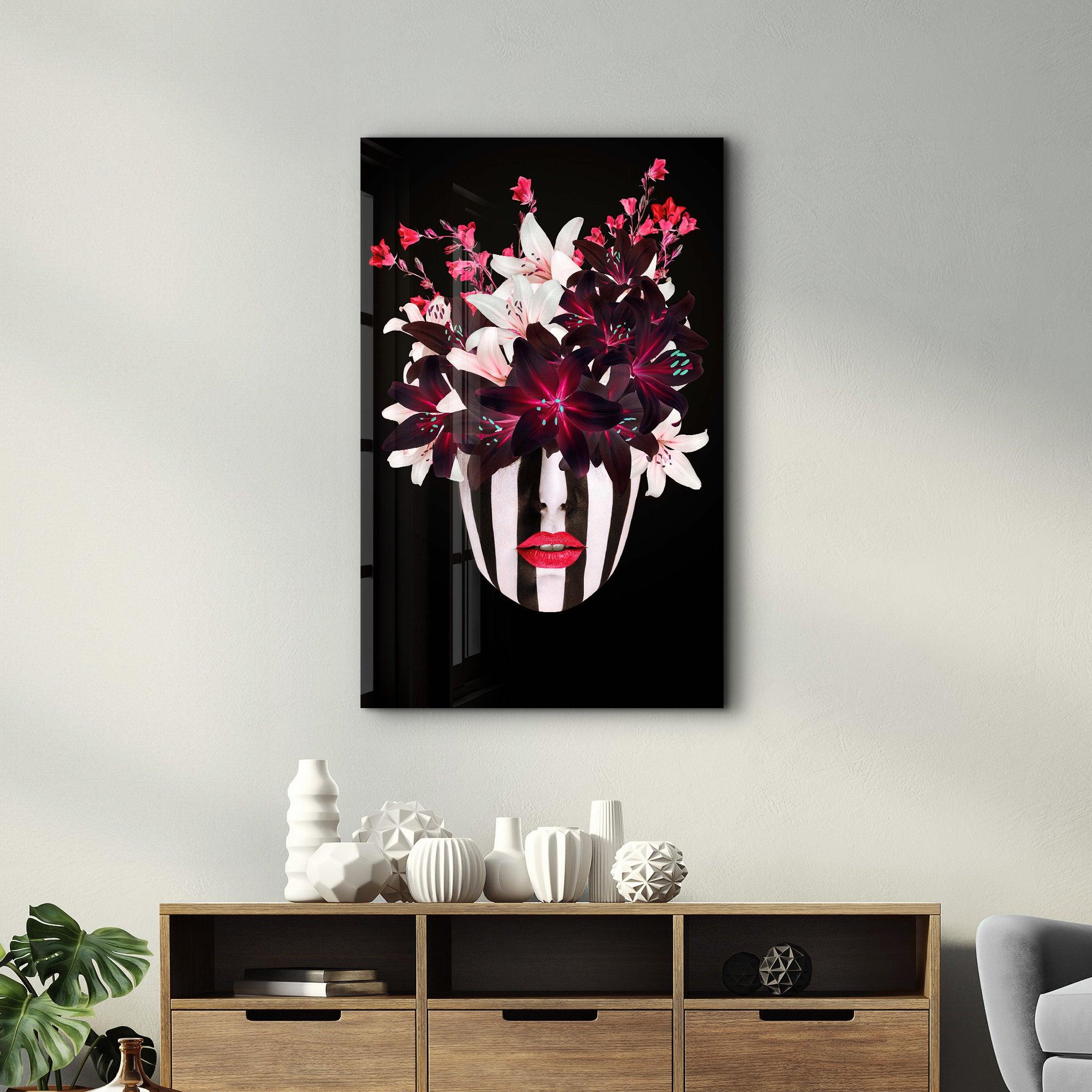 Flower Pot | Designer's Collection Glass Wall Art - Artdesigna