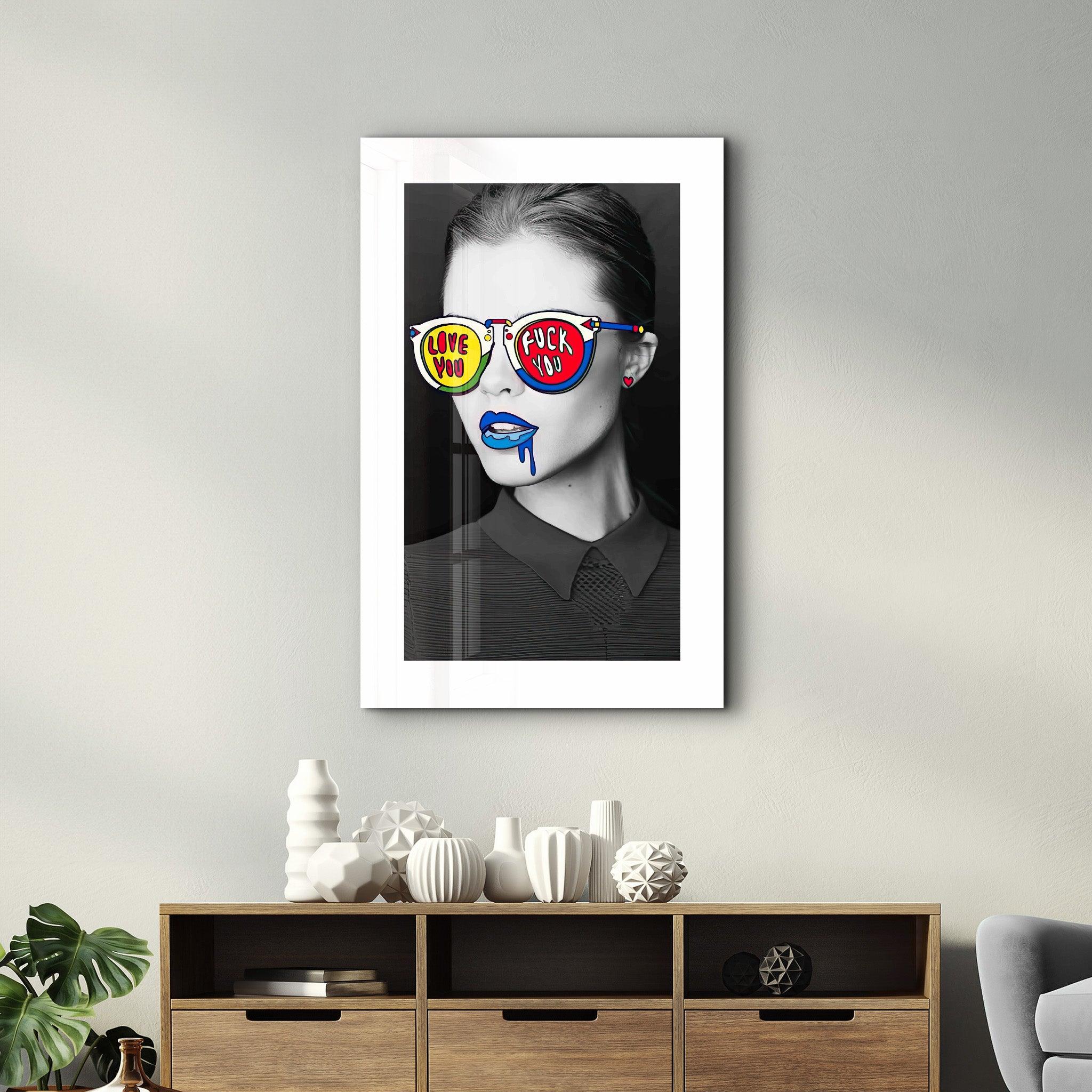 Love You F. You | Designer's Collection Glass Wall Art - ArtDesigna Glass Printing Wall Art