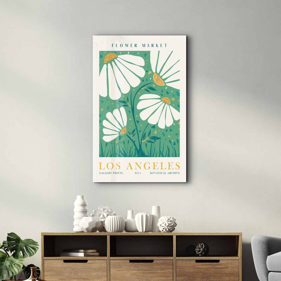 ・"Flower Market No:5 Los Angeles"・Gallery Print Collection Glass Wall Art - ArtDesigna Glass Printing Wall Art