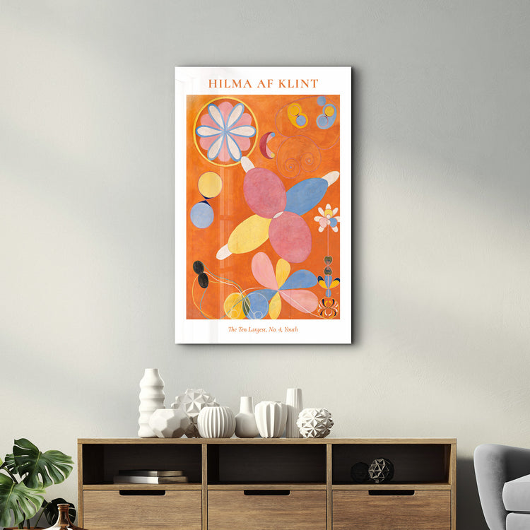 ・"The Ten Largest No,4 Youth- Hilma Af Klint"・Gallery Print Collection Glass Wall Art - ArtDesigna Glass Printing Wall Art