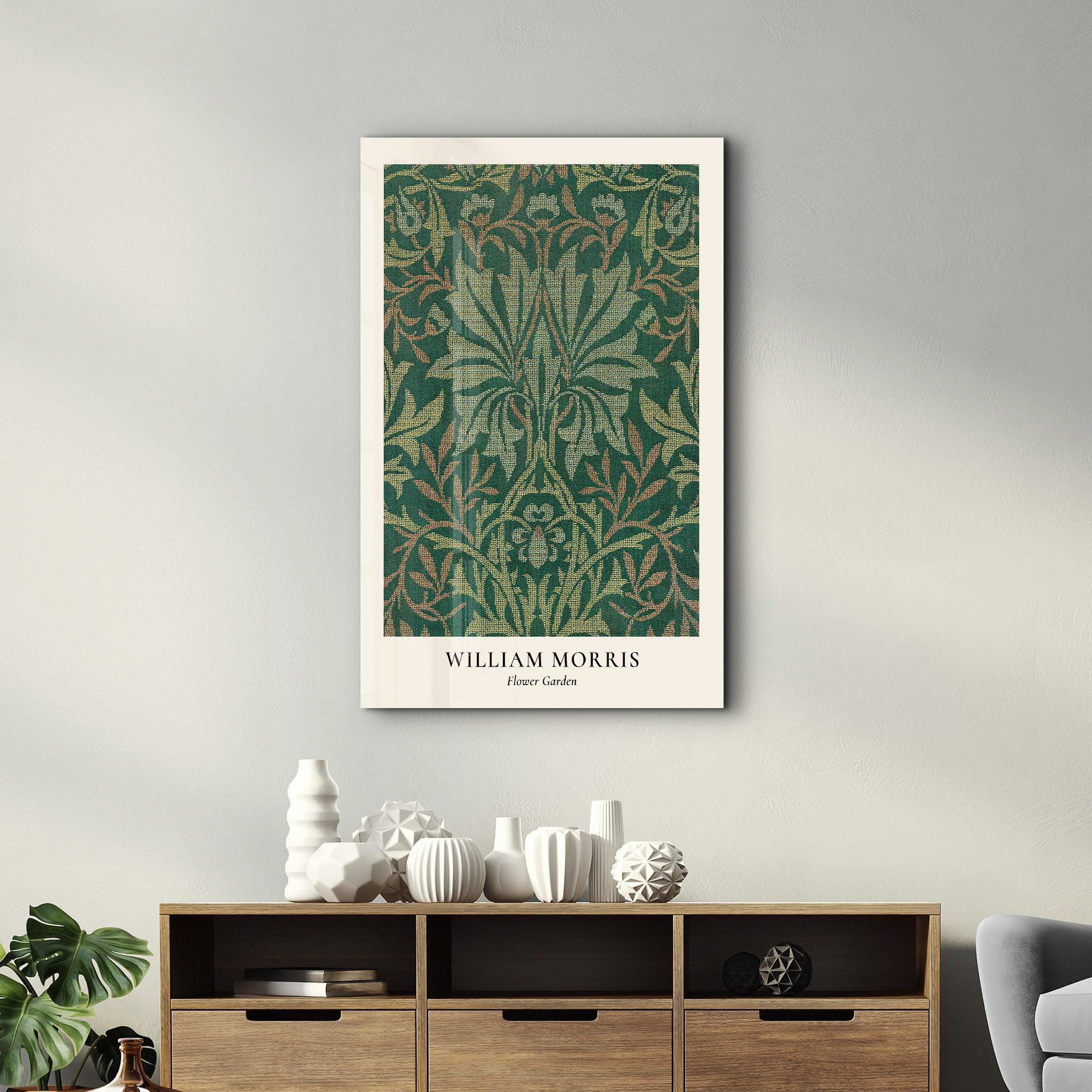 William Morris - Flower Garden | Gallery Print Collection Glass Wall Art - ArtDesigna Glass Printing Wall Art