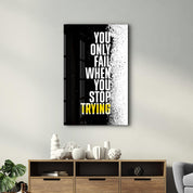 Don't Stop Trying | Designer's Collection Glass Wall Art - Artdesigna