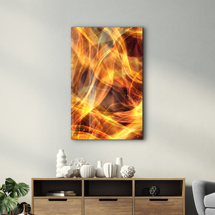 ・"Flame Brush Strokes"・Glass Wall Art - ArtDesigna Glass Printing Wall Art