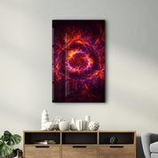 Purple & Red Flames | Glass Wall Art - ArtDesigna Glass Printing Wall Art