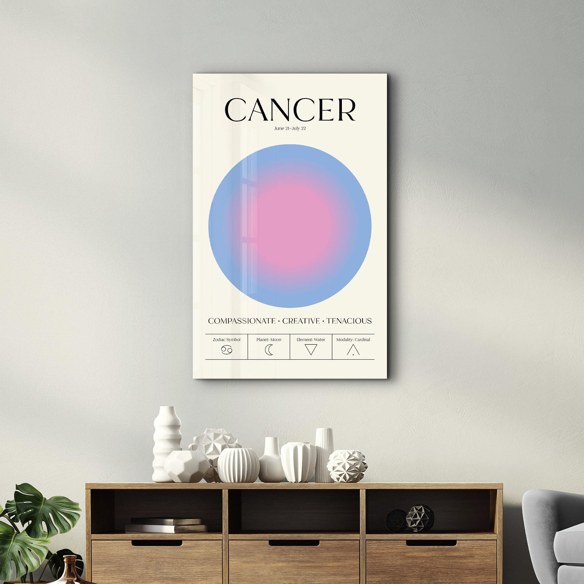 Cancer - Aura Collection | Zodiac Glass Wall Art - ArtDesigna Glass Printing Wall Art