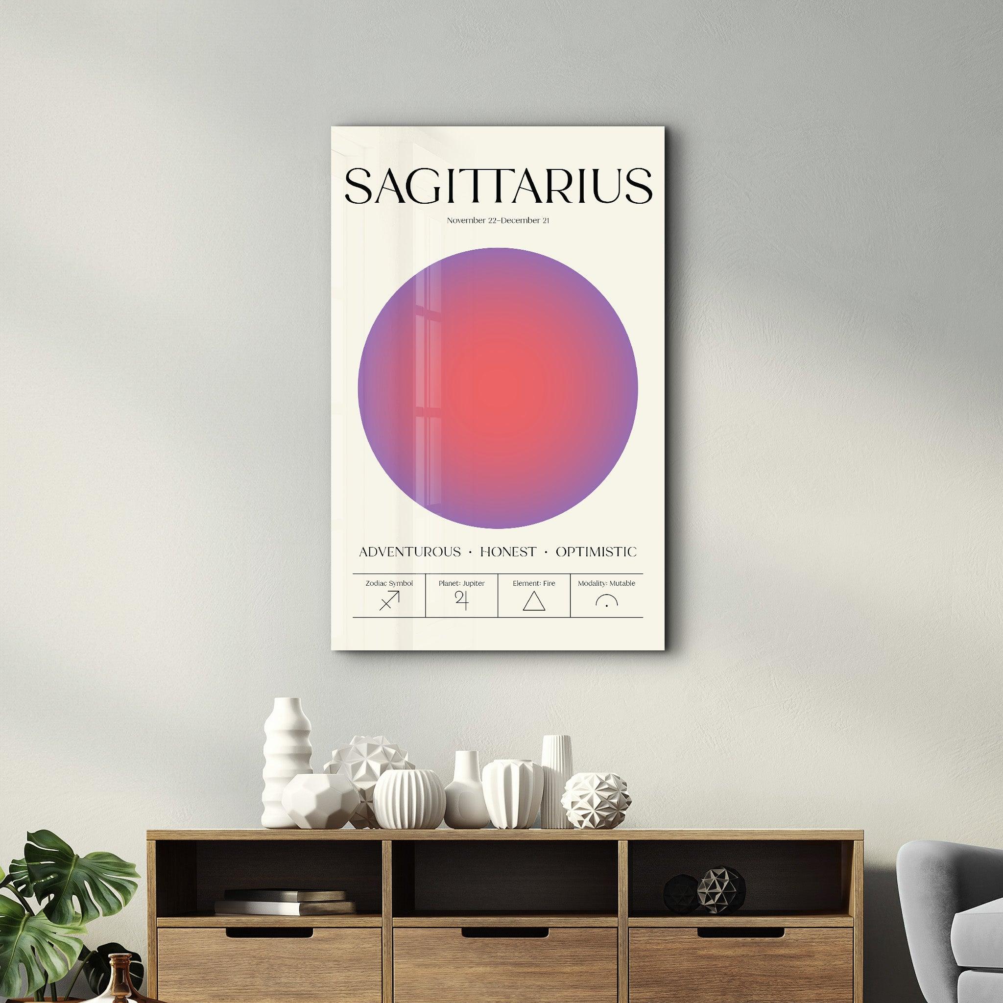 Sagittarius - Aura Collection | Zodiac Glass Wall Art - ArtDesigna Glass Printing Wall Art