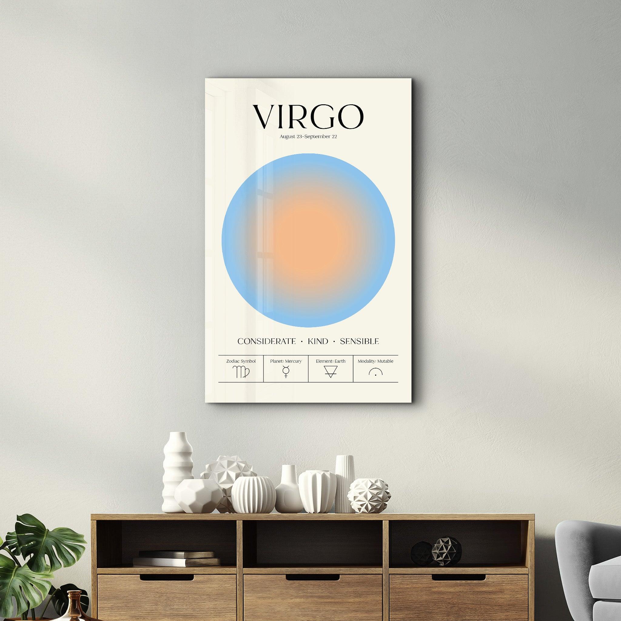 Virgo - Aura Collection | Zodiac Glass Wall Art - ArtDesigna Glass Printing Wall Art