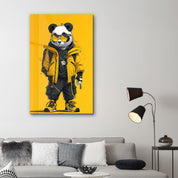 Stylish Panda - Glass Wall Art - ArtDesigna Glass Printing Wall Art