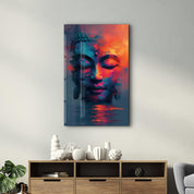 Buddha Oil Painting Style | Designers Collection Glass Wall Art - ArtDesigna Glass Printing Wall Art