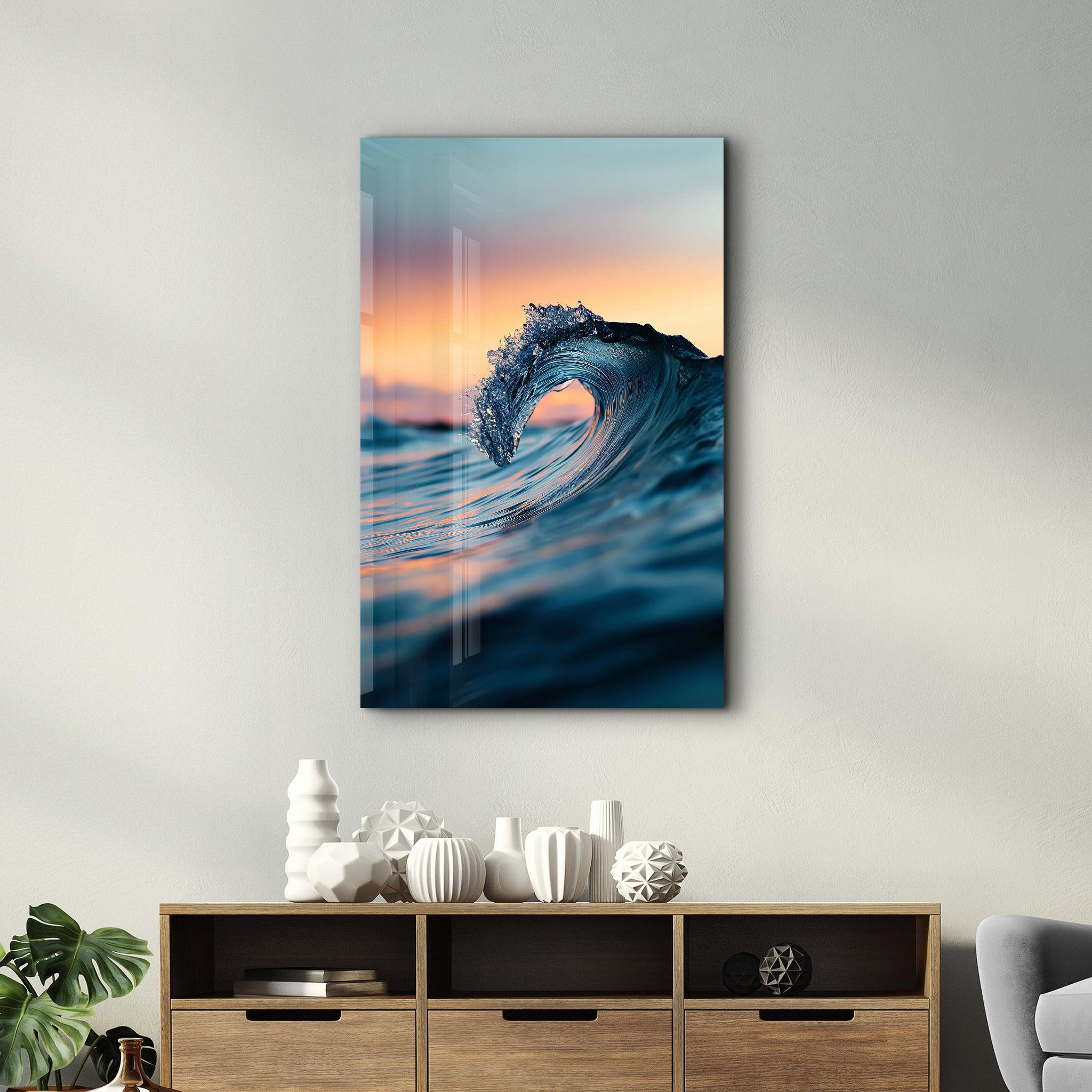Small Wave in the Ocean | Glass Wall Art - ArtDesigna Glass Printing Wall Art