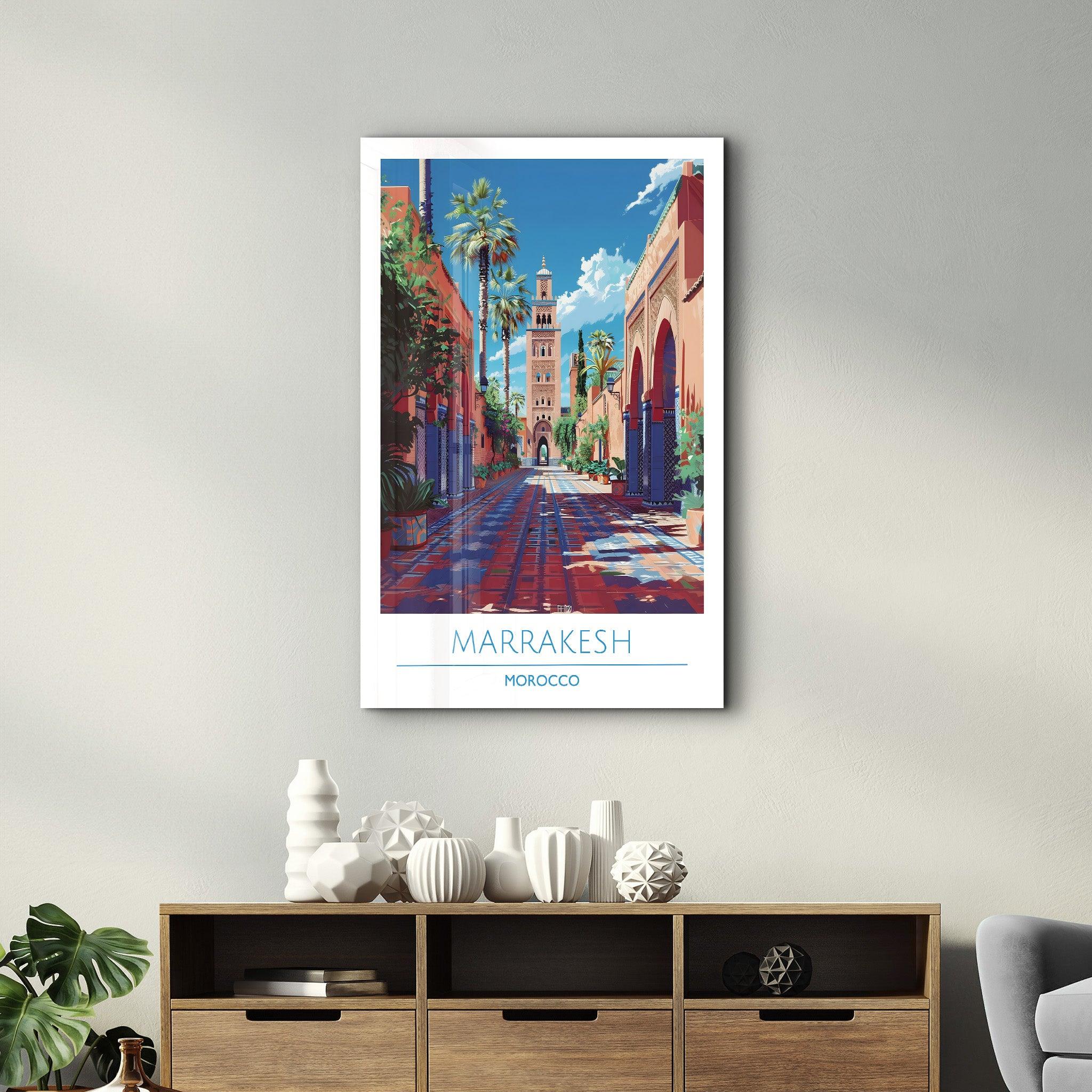 Marrakesh Morocco-Travel Posters | Glass Wall Art - ArtDesigna Glass Printing Wall Art