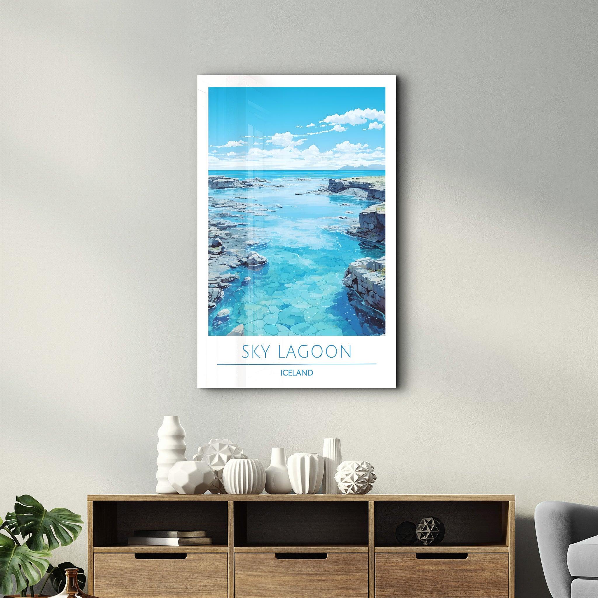 Sky Lagoon Iceland-Travel Posters | Glass Wall Art - ArtDesigna Glass Printing Wall Art